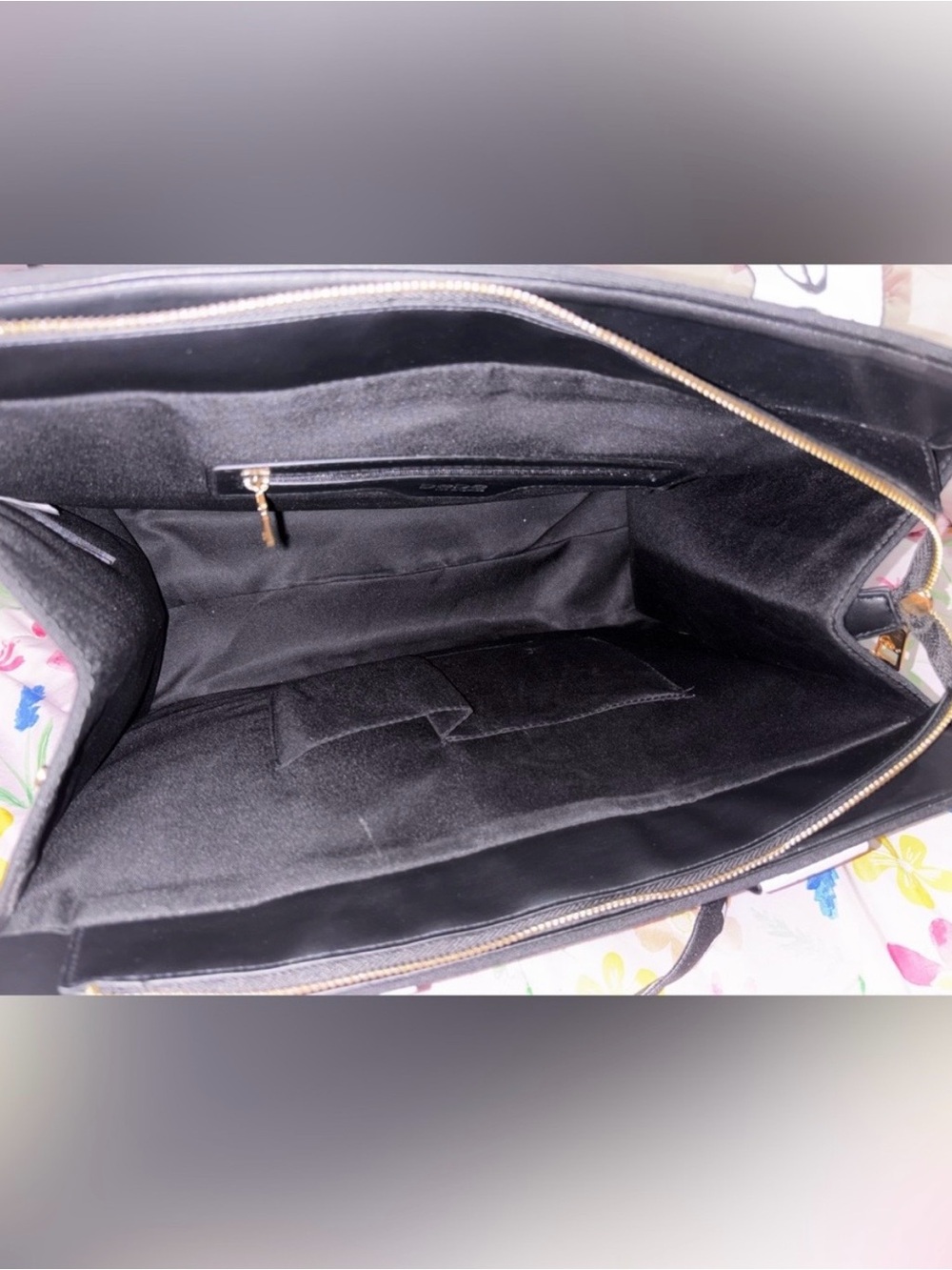 bebe Black Tote with White and Black Logo Straps - Picture 2 of 5